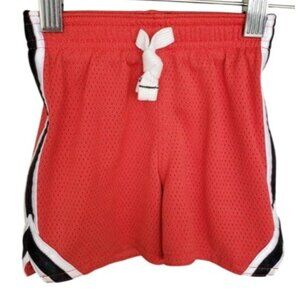 Carters Baby Boys 12m Athletic Shorts Red Mesh Black & White Stripe